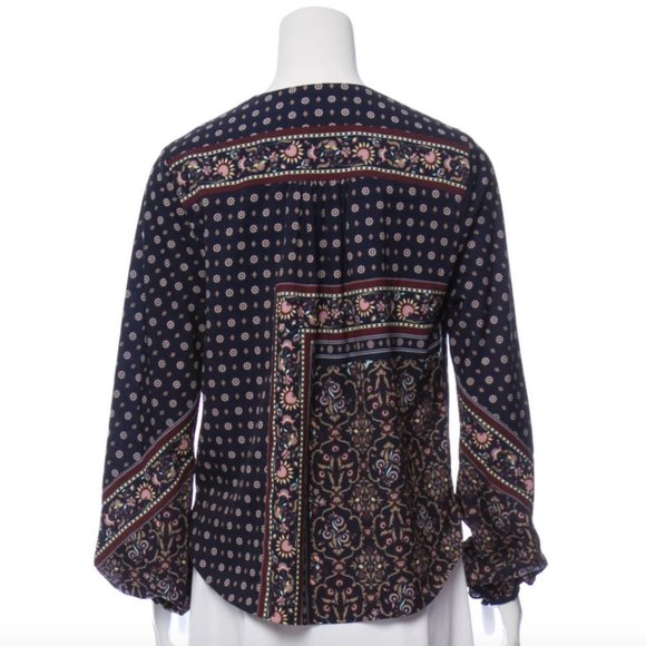 Authentic Jonathan Simkhai Scarf Print Crepe Wrap Womem Blouse tops Sz Small S - Picture 5 of 10